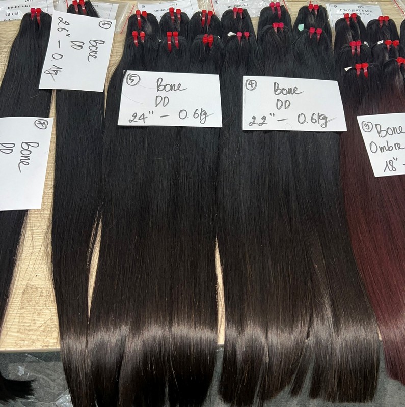 bone straight natural color hair weave 2