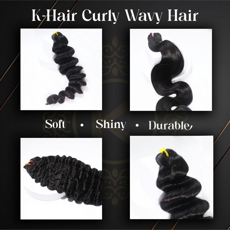 The curly wavy hair texture from K-Hair.