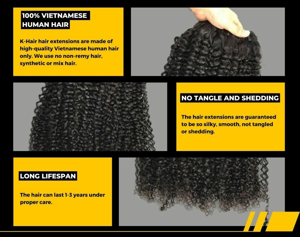 Kinky Curly Natural Color Best Vietnamese Hair Weave