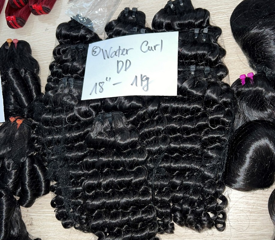 water curly natural color hair weave 1