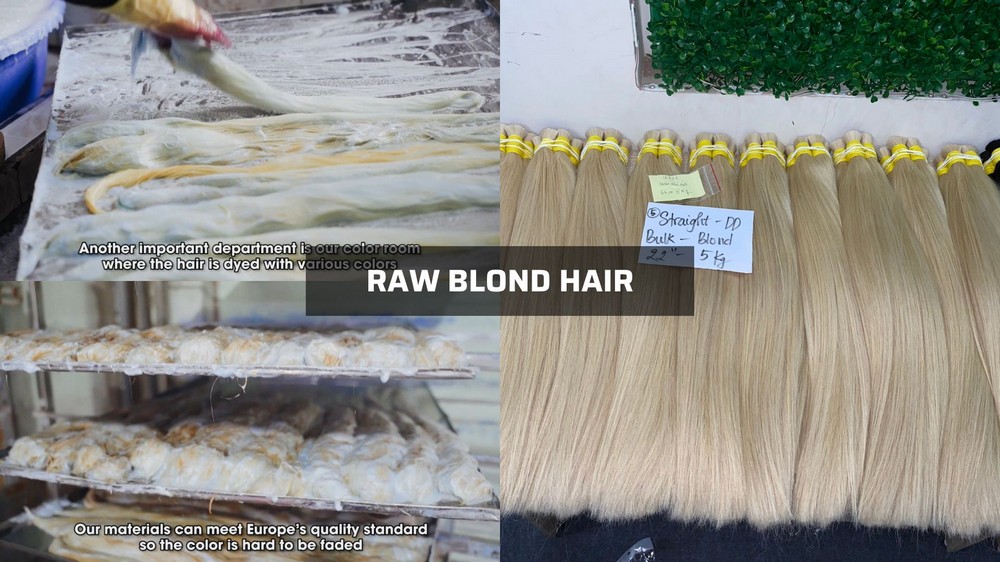 raw blond hair