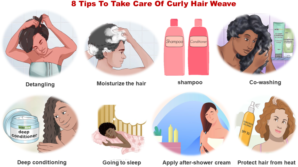 tips to take care curly hair weave