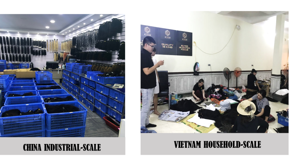 Comparision between Vietnamese and Chinese Hair Factory