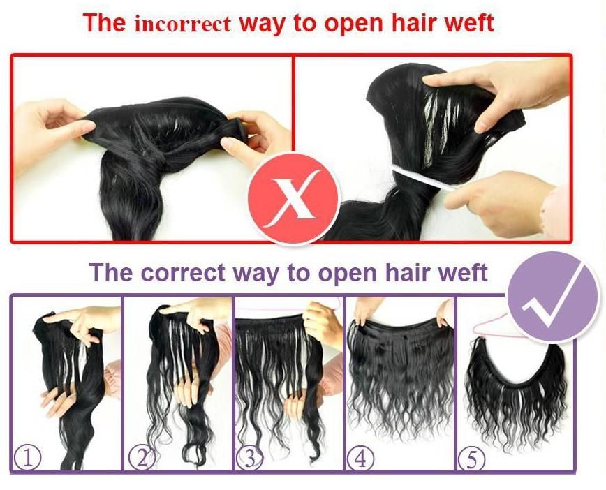 how to open hair weft