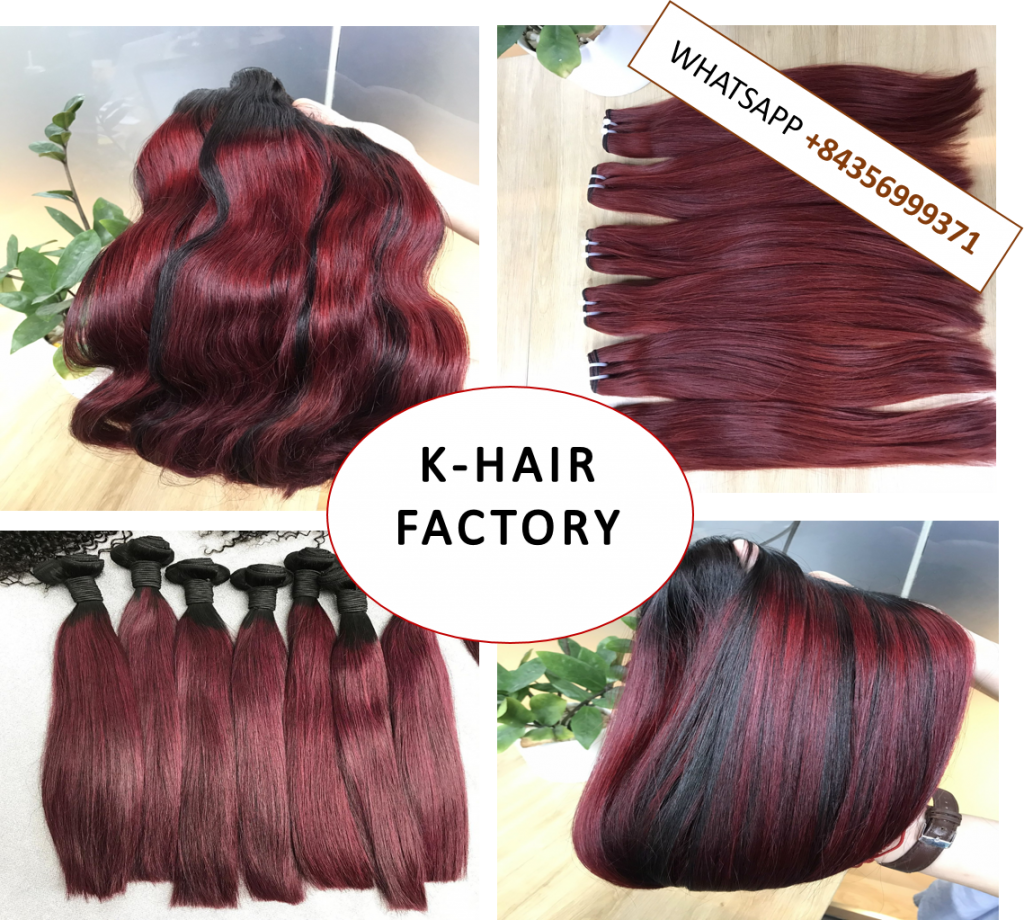 K-hair factory produce most beautiful burgundy colour