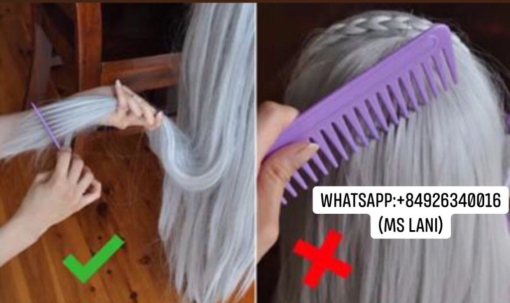 Divide the wig into small curls to brush