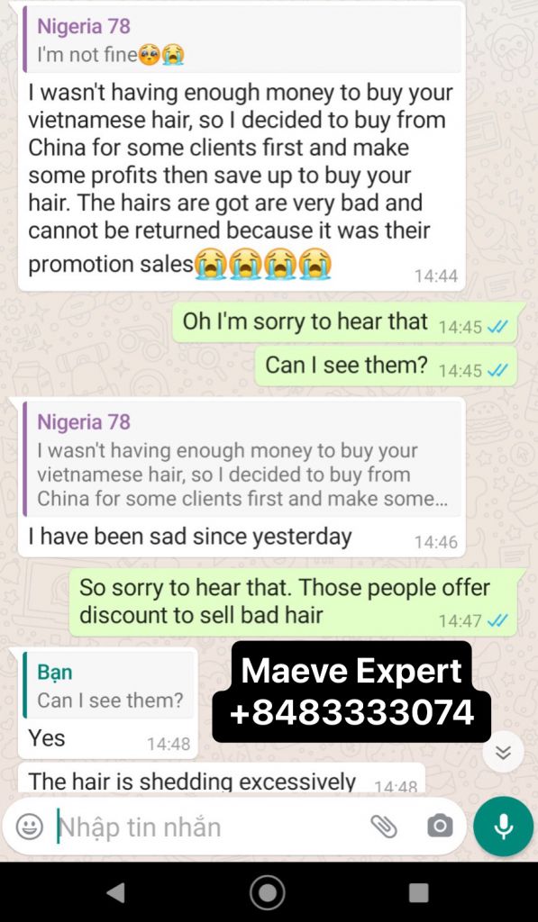 Proof of Chinese hair scammers