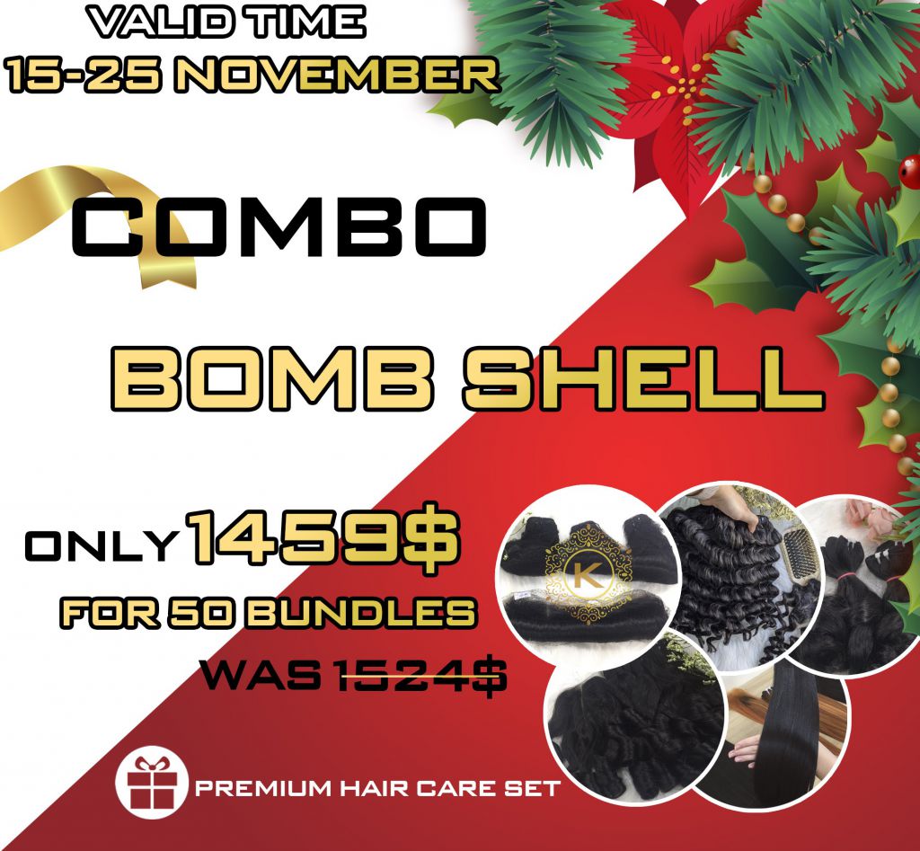 Combo BOMB SHELL of K hair Company Christmas Sale
