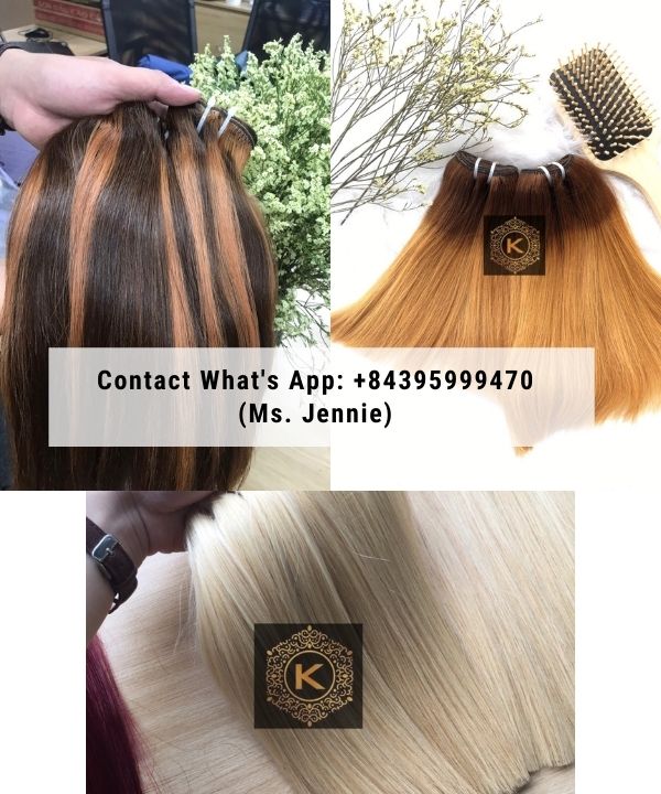 Vietnamese-Double-drawn-weft-straight-hair-Extension-colored-hair