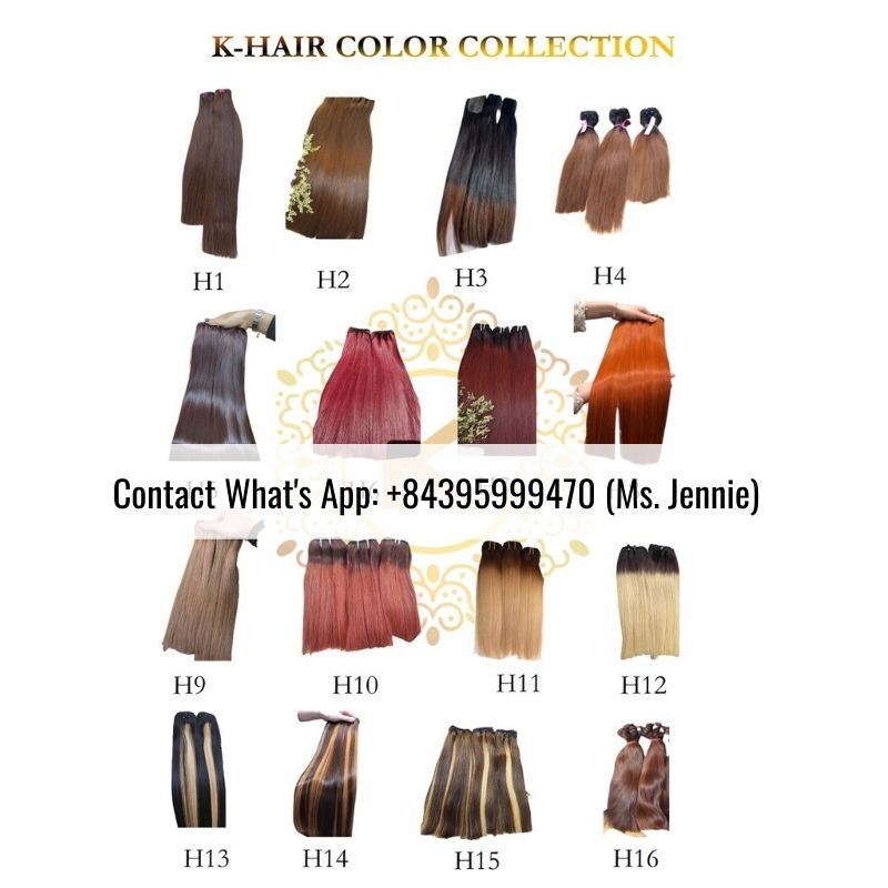 Vietnamese Single Drawn weft color hair Extension colored hair
