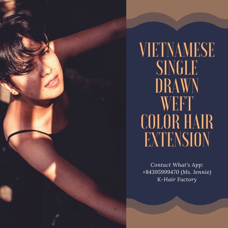 Vietnamese-Single-Drawn-weft-color-hair-Extension-k-hair-factory