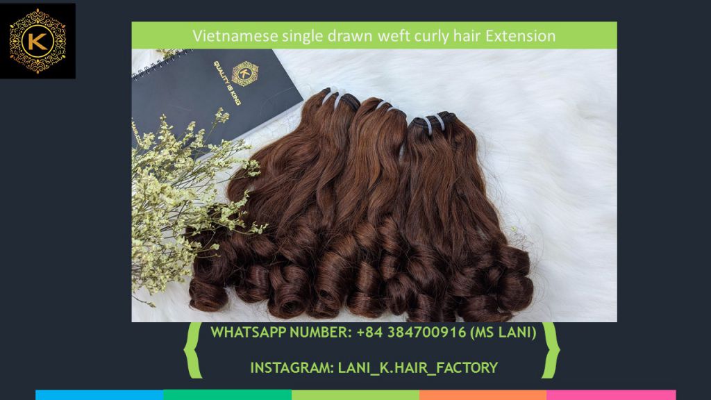 Vietnamese single drawn weft curly hair 3
