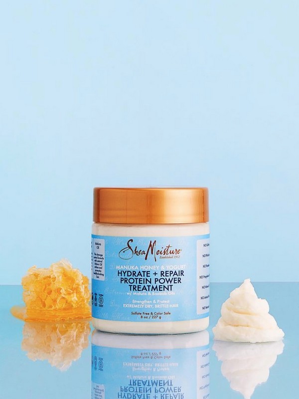 SheaMoisture Manuka Honey & Yogurt Hydrate + Repair Protein-Strong Treatment - Nourishing Hair Masks For Curly Hair