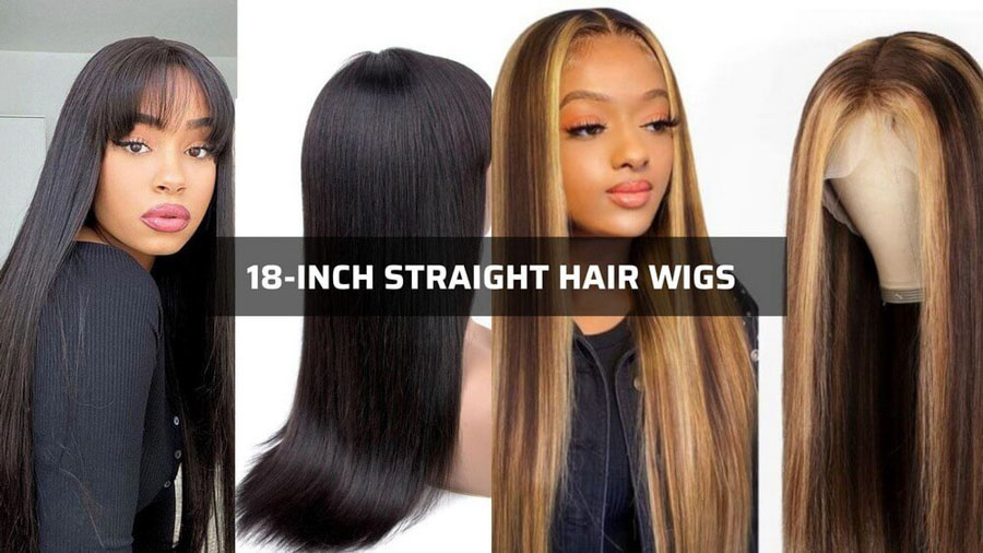 18-inch straight hair wigs