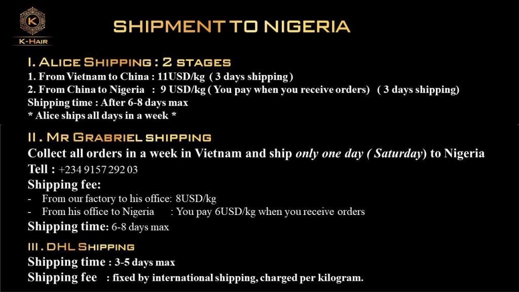 Shipment to Nigeria from K-Hair