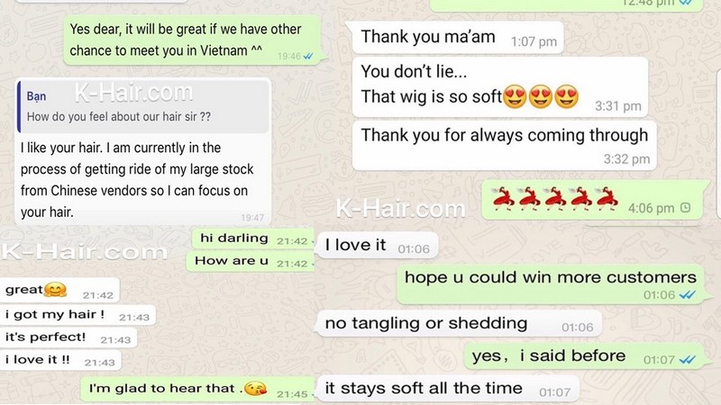 Feedback of customer about Vietnamese Hair Factory