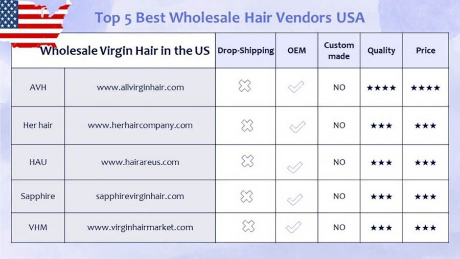 Find out 5 best wholesale hair suppliers in the USA