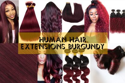 Human Hair Extensions Burgundy