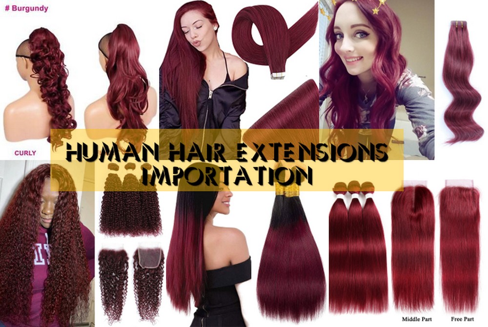 human hair extensions burgundy