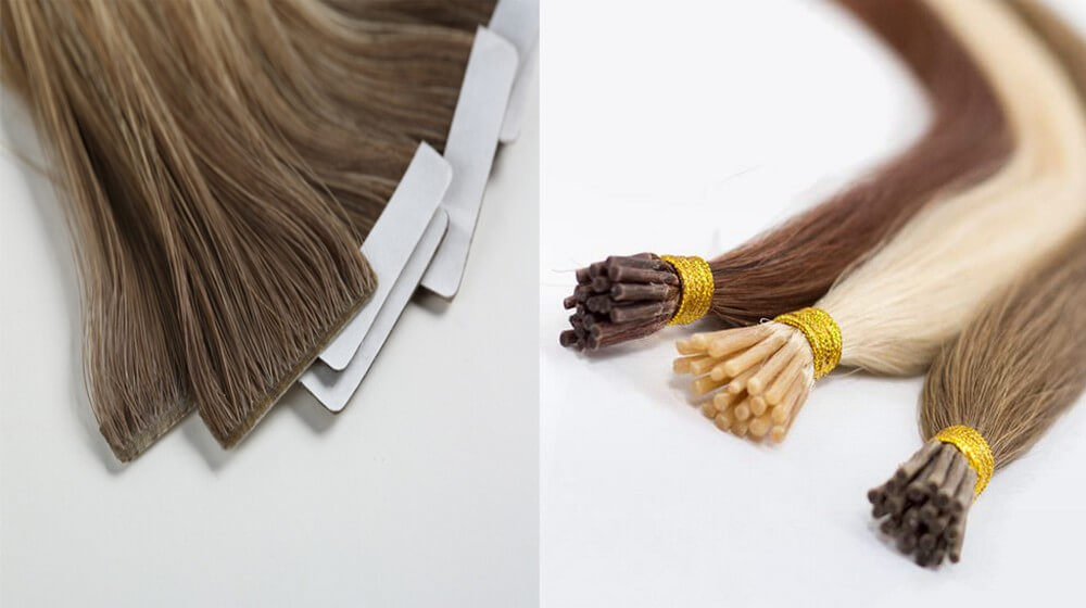 Human hair extensions i tip