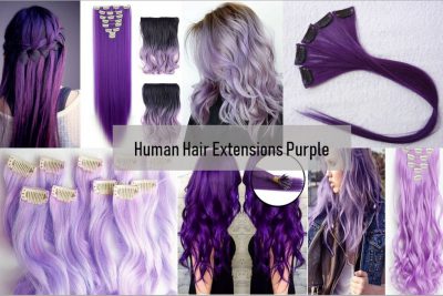 Human Hair Extensions Purple