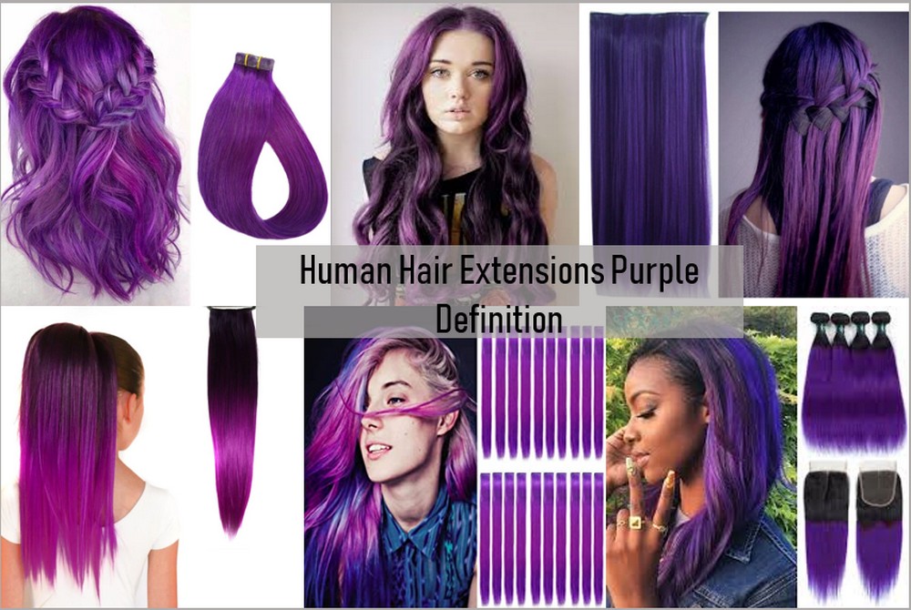 Human Hair Extensions Purple 2 1