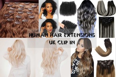 Human hair extensions UK clip in