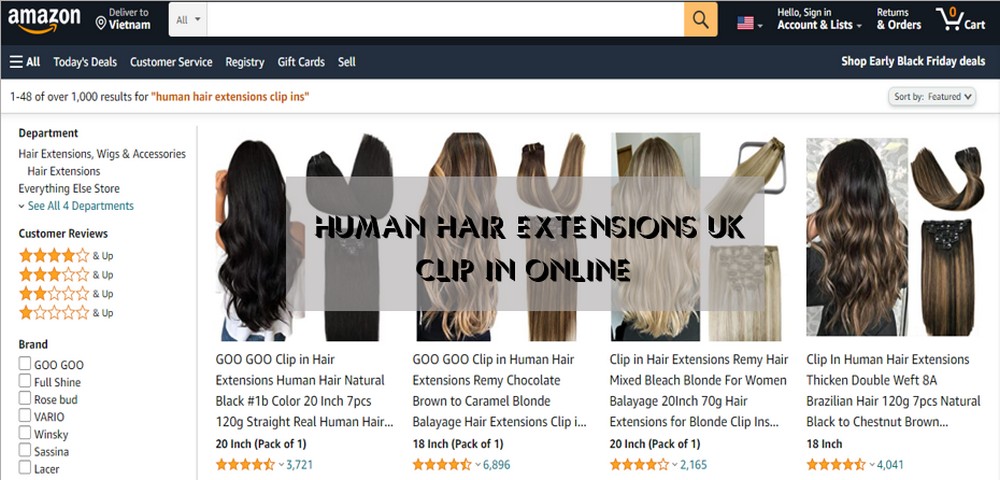 Human hair extensions UK clip in 6 1