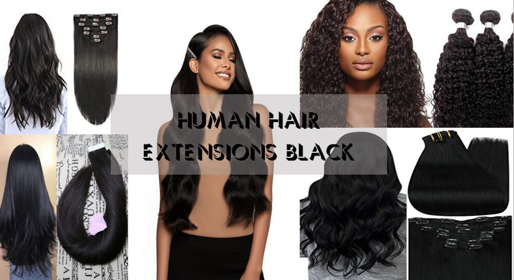  human hair extensions black