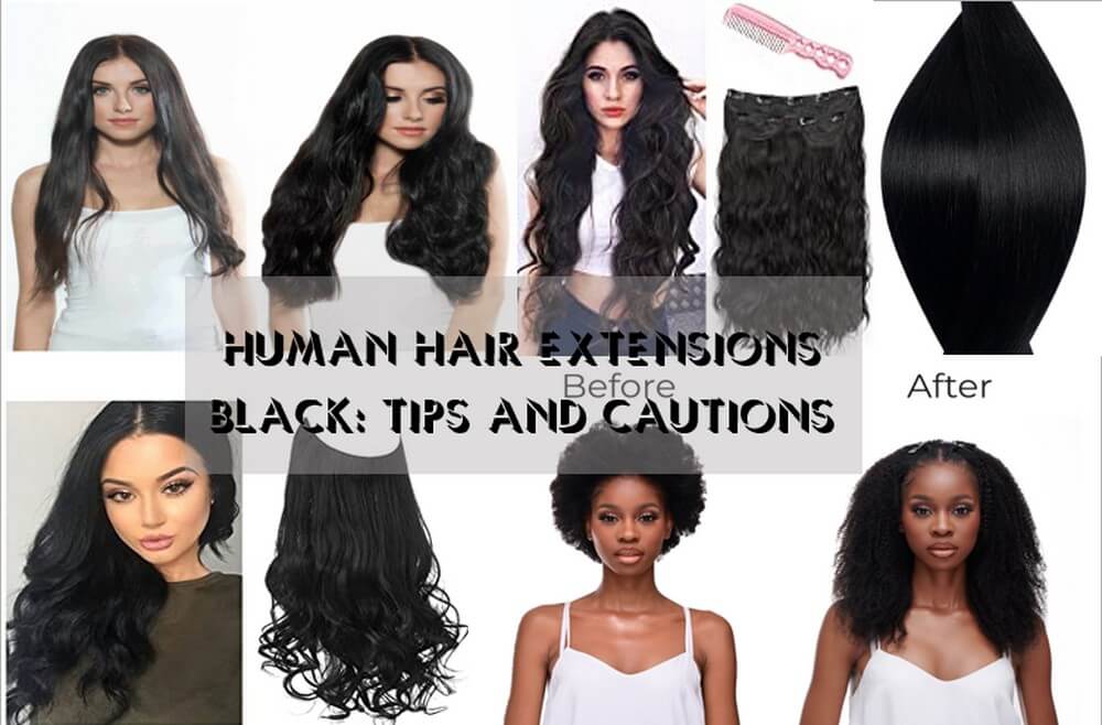 human hair extensions black