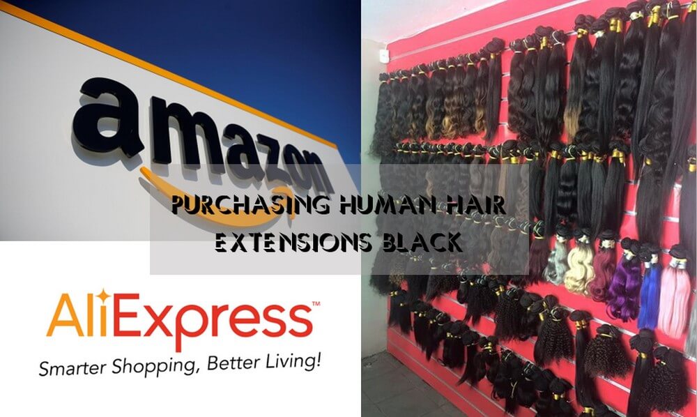 Human hair extensions black 5
