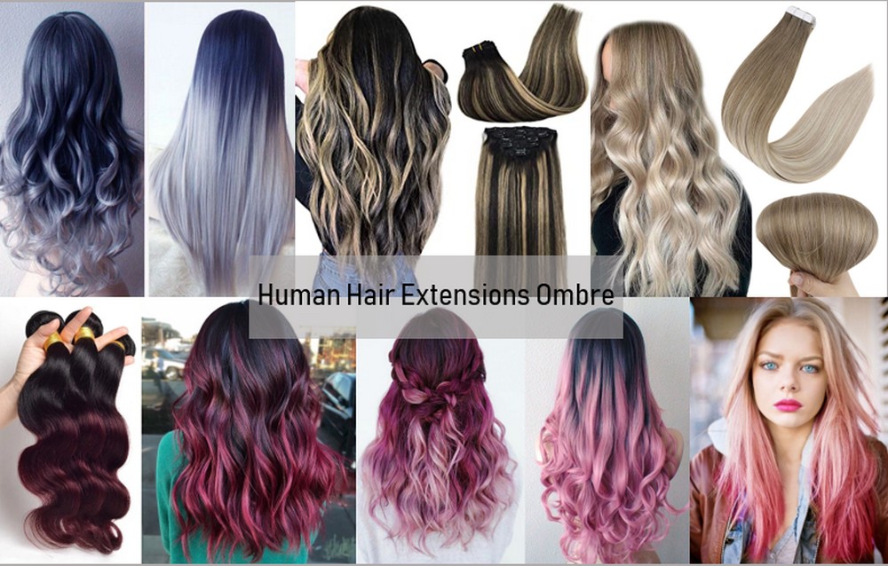 Human hair extensions ombre