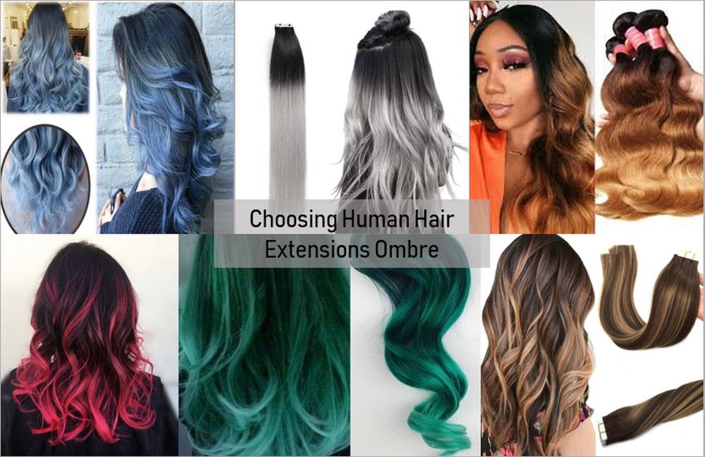 Human hair extensions ombre 3