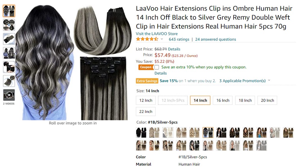 Human hair extensions ombre 9