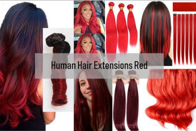 Human hair extensions red