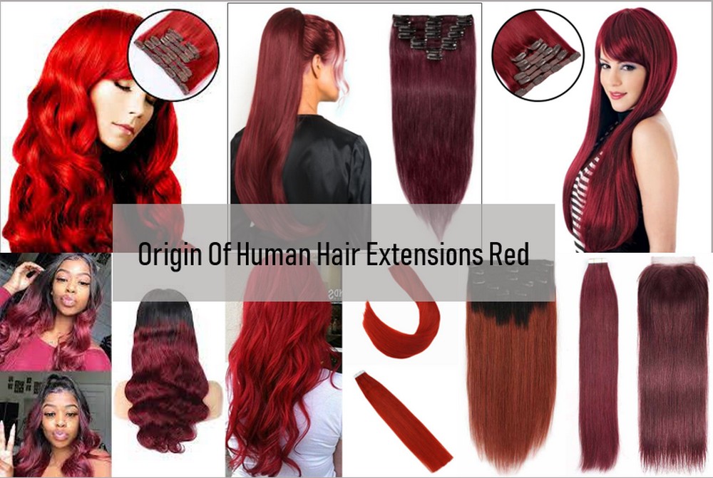Human hair extensions red 2 1