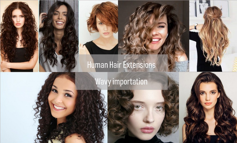 Human hair extensions wavy 8