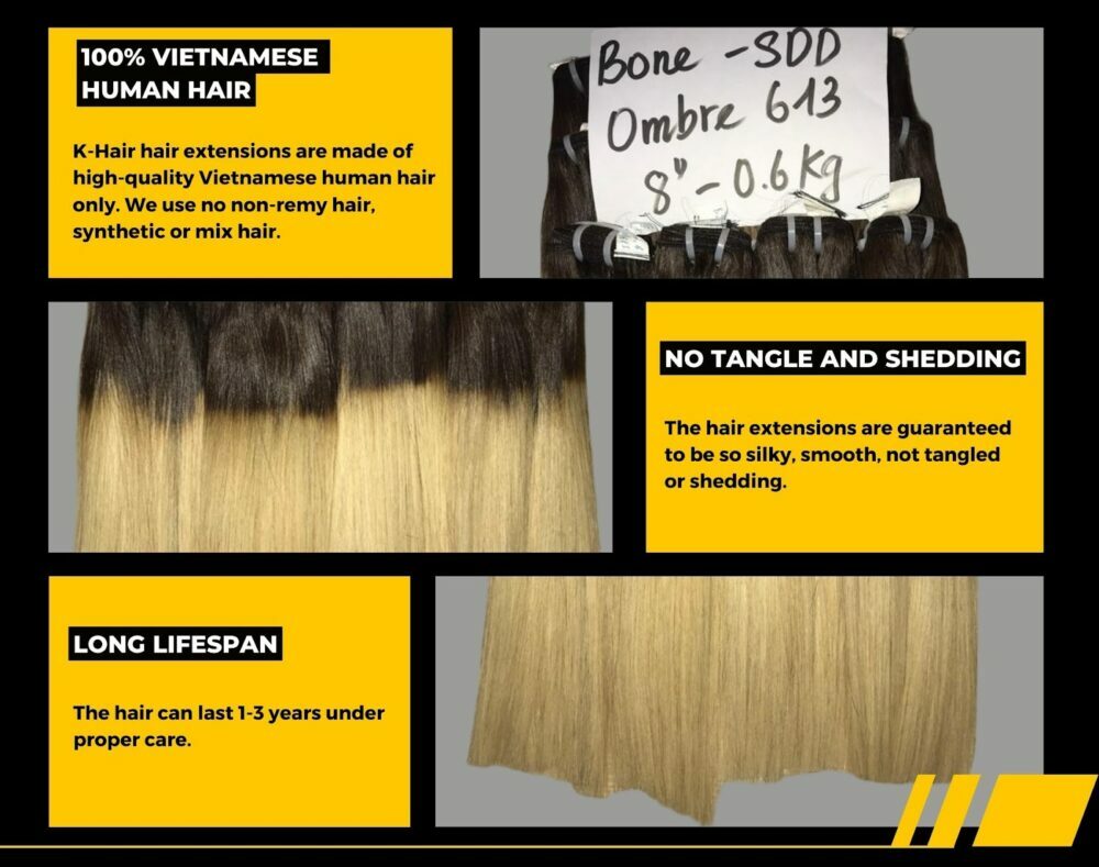 Bone Straight 613 Blond/Ombre 613 Best Vietnamese Hair Weave
