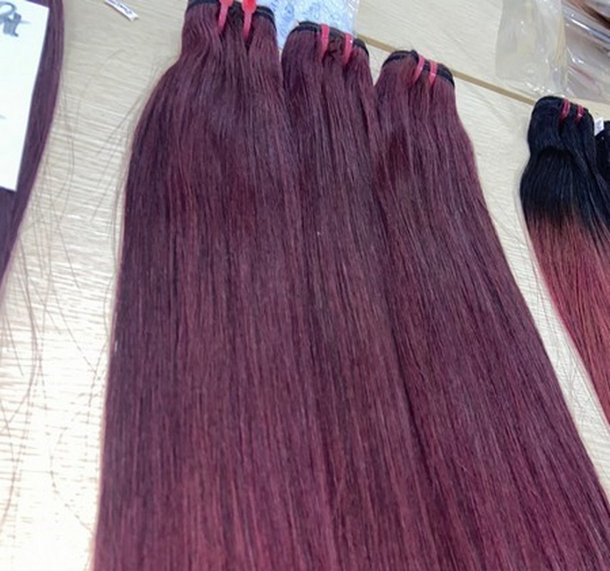 bone straight dark purple hair weave 2