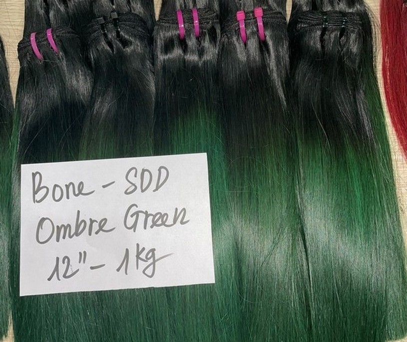 Wholesale Bone Straight Green/Ombre Green Best Vietnamese Hair Weave