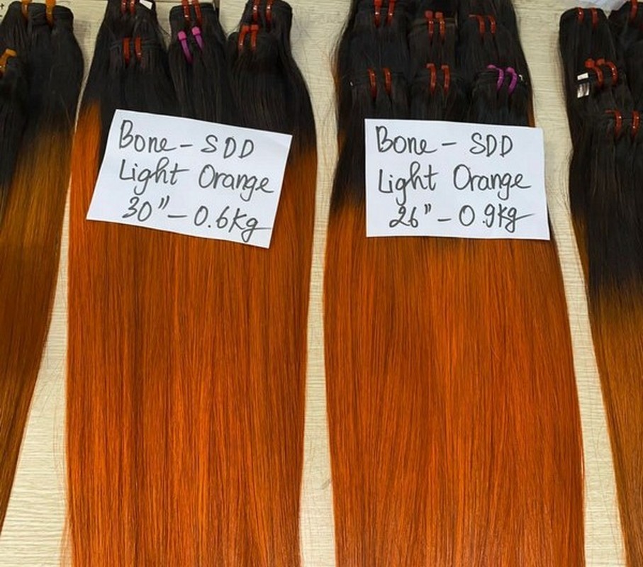 bone straight orange ombre orange hair weave 1