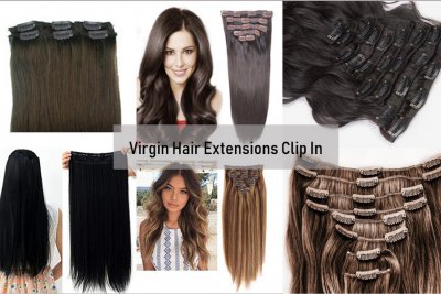 Virgin hair extensions clip in