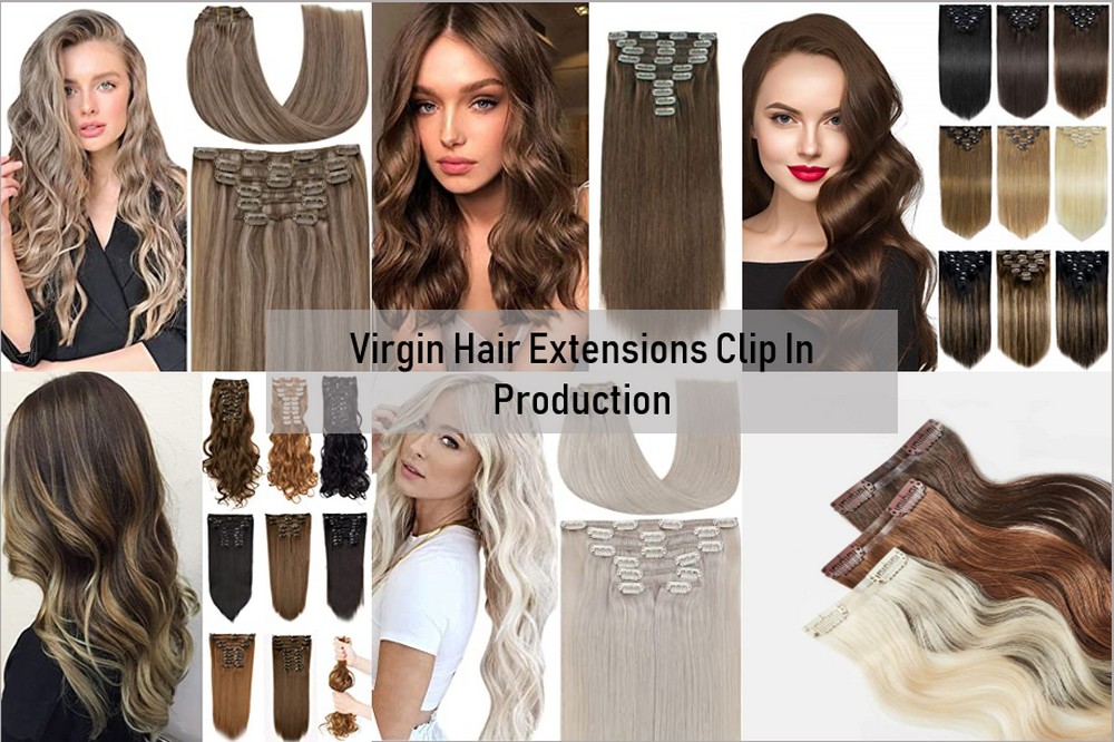 Virgin hair extensions clip in 3