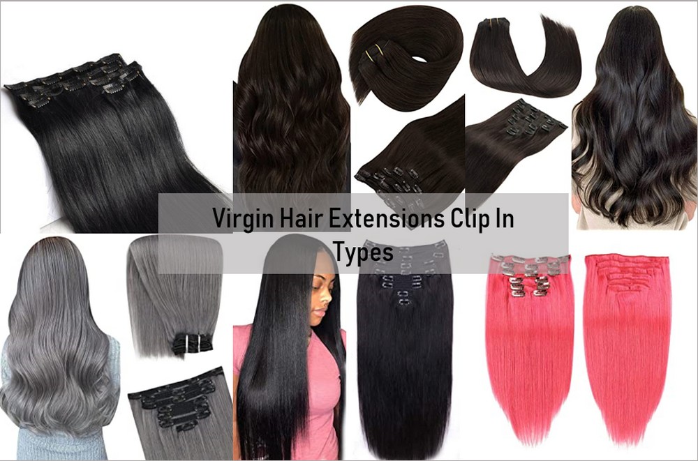 Virgin hair extensions clip in 4
