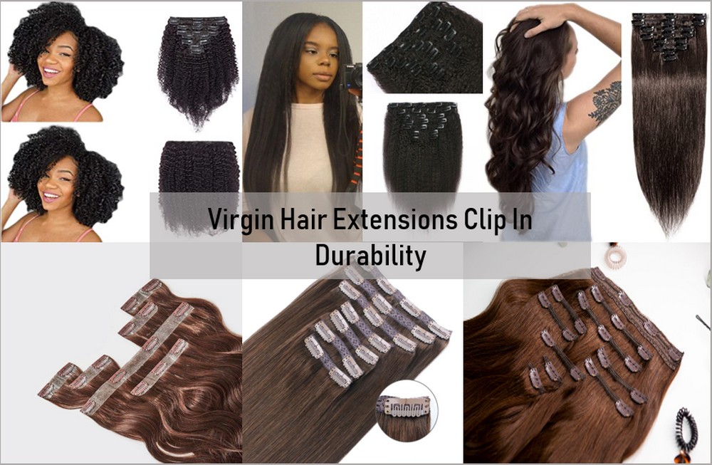 Virgin hair extensions clip in 6