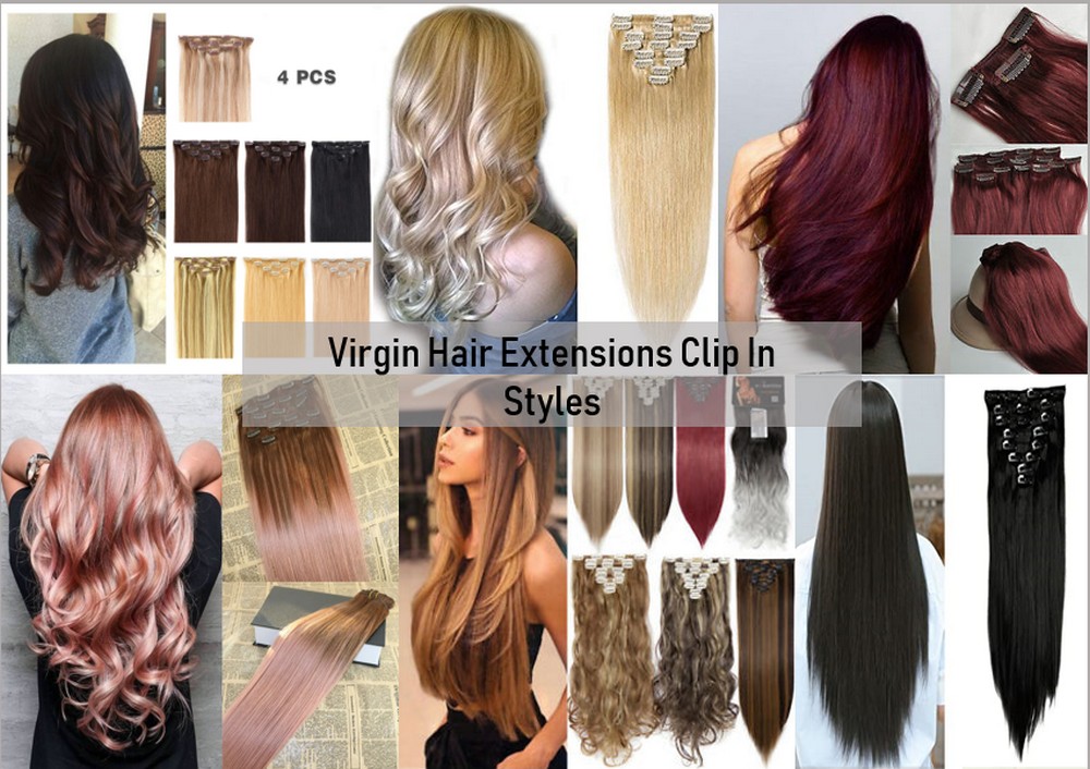 Virgin hair extensions clip in 9