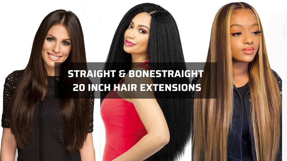 Overview of Straight & Bonestraight 20 inch hair extensions