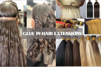 Glue in hair extensions