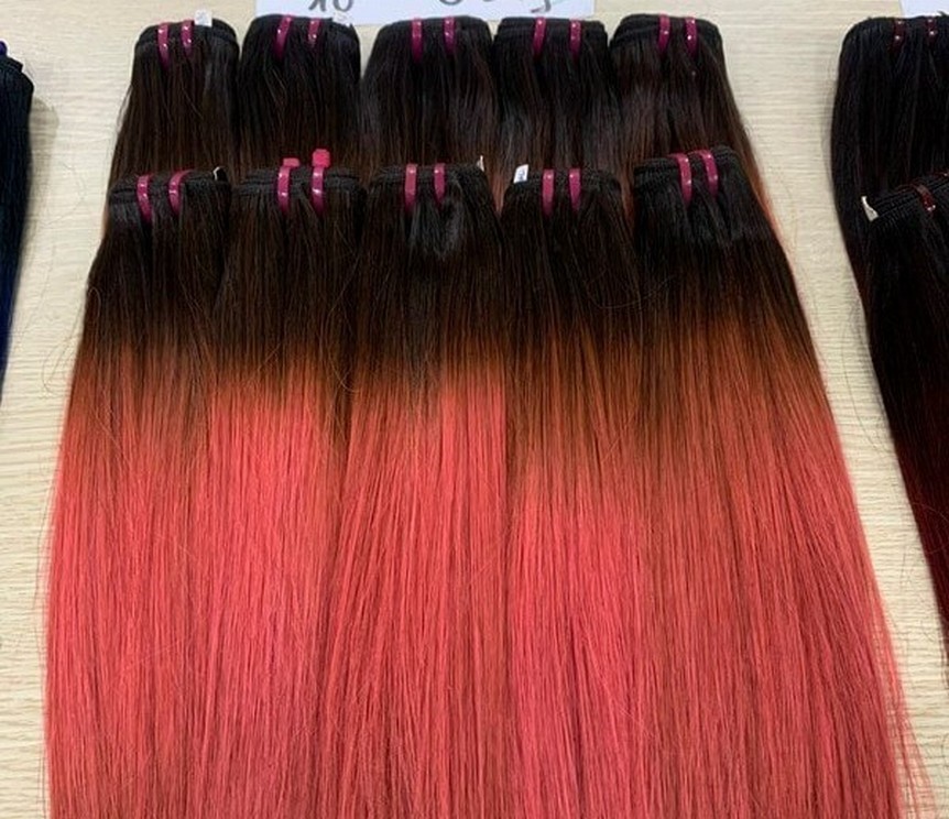 bone straight pink ombre pink hair weave