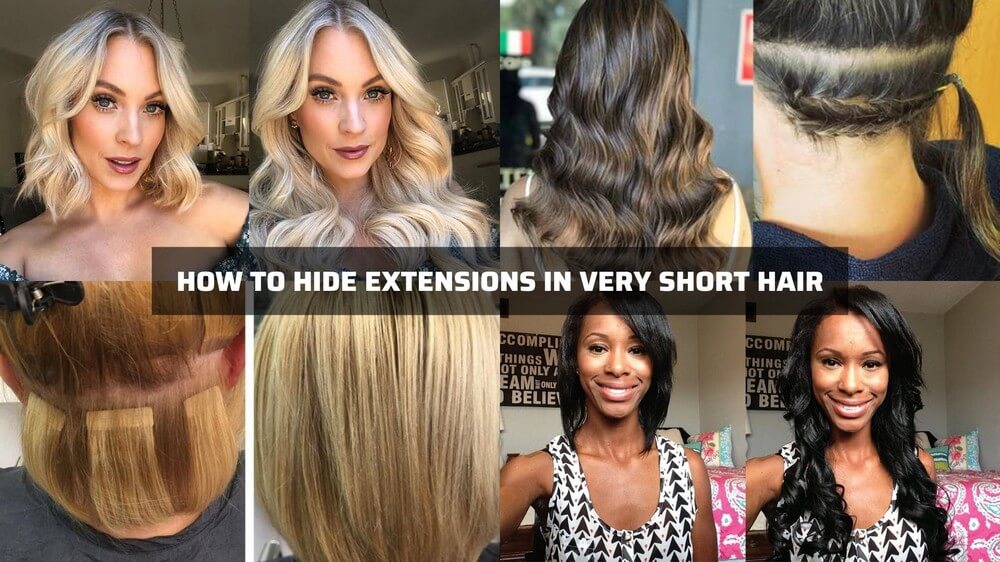how to hide extensions in very short hair 1
